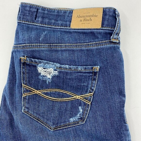 Abercrombie & Fitch Womens Straight Ankle Sz 2R (26x31) Blue Jeans - Picture 2 of 6